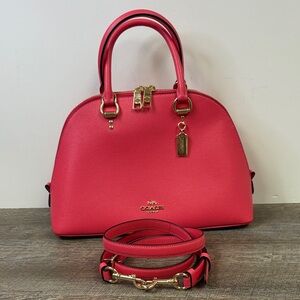 Coach Katy Large / Dome Satchel – Crossgrain Leather – Pink